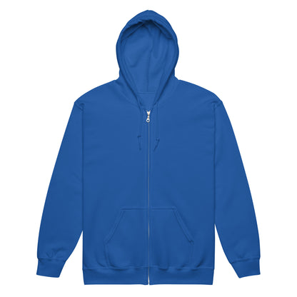 The APWT Gift Shop's Please Vote in Blue and Orange Unisex Zip-Up Hoodie from the APWT Vote Shop - Front View
