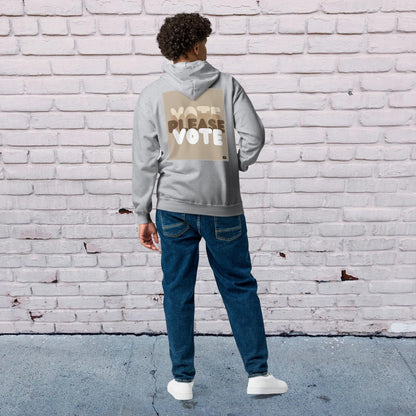 Please Vote in Brown Unisex Zip-Up Hoodie - Available in Assorted Colors