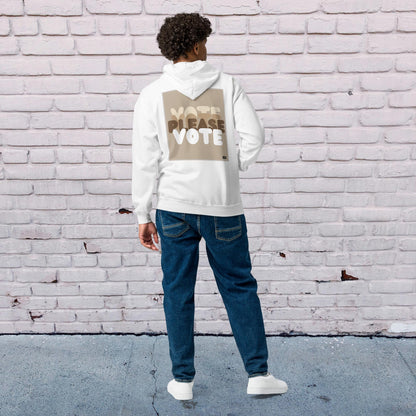 Please Vote in Brown Unisex Zip-Up Hoodie - Available in Assorted Colors