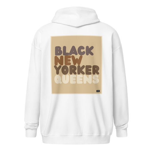 The Black New Yorker Queens Unisex Zip-Up Hoodie - The APWT Gift Shop