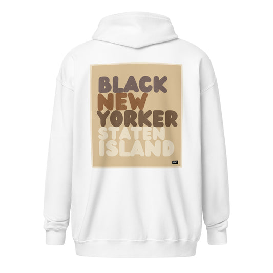 The Black New Yorker Staten Island Unisex Zip-Up Hoodie - The APWT Gift Shop
