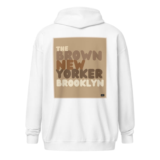 The Brown New Yorker Brooklyn Unisex Zip-Up Hoodie - The APWT Gift Shop