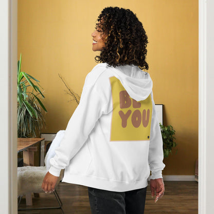 Be You in Yellow and Brown Unisex Zip-Up Hoodie - Available in Assorted Colors