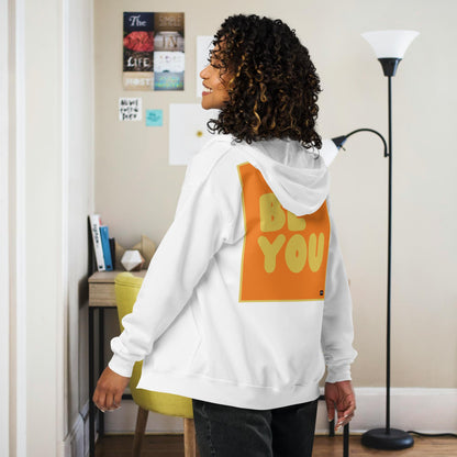 Be You in Orange and Yellow Unisex Zip-Up Hoodie - Available in Assorted Colors