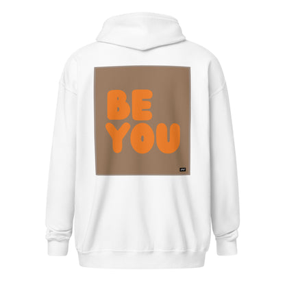 Be You in Brown and Orange Unisex Zip-Up Hoodie - The APWT Gift Shop