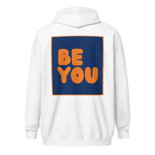 Be You in Blue and Orange Unisex Zip-Up Hoodie - The APWT Gift Shop