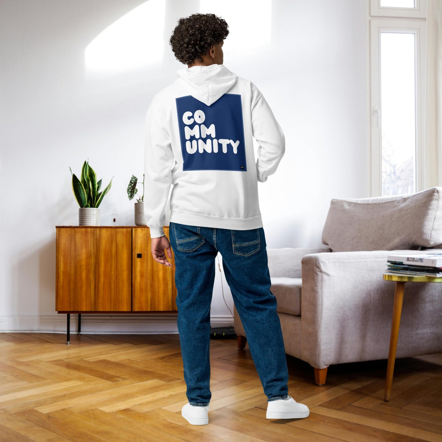 A Community in Dark Blue Unisex Zip-Up Hoodie - Available in 4 Colors