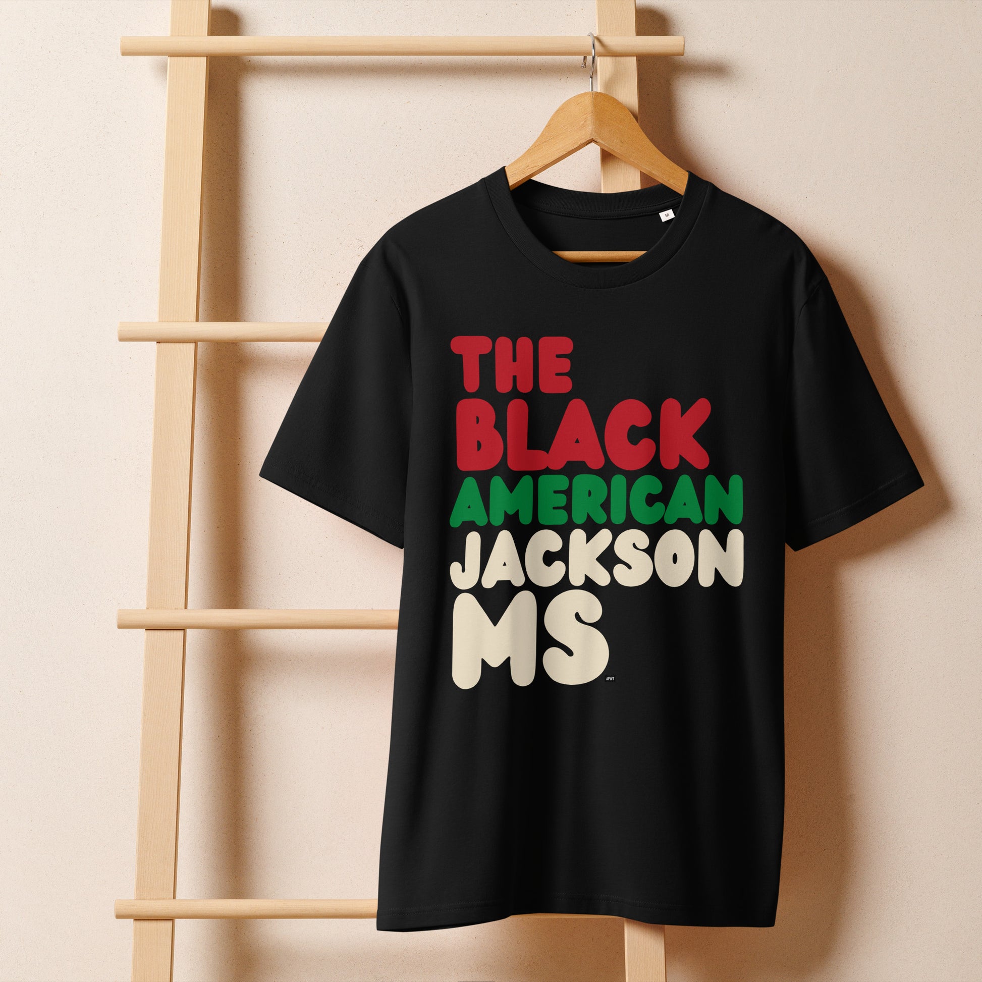 The APWT Gift Shop's the Black American Jackson MS Premium Unisex T-Shirt from the Black Collection