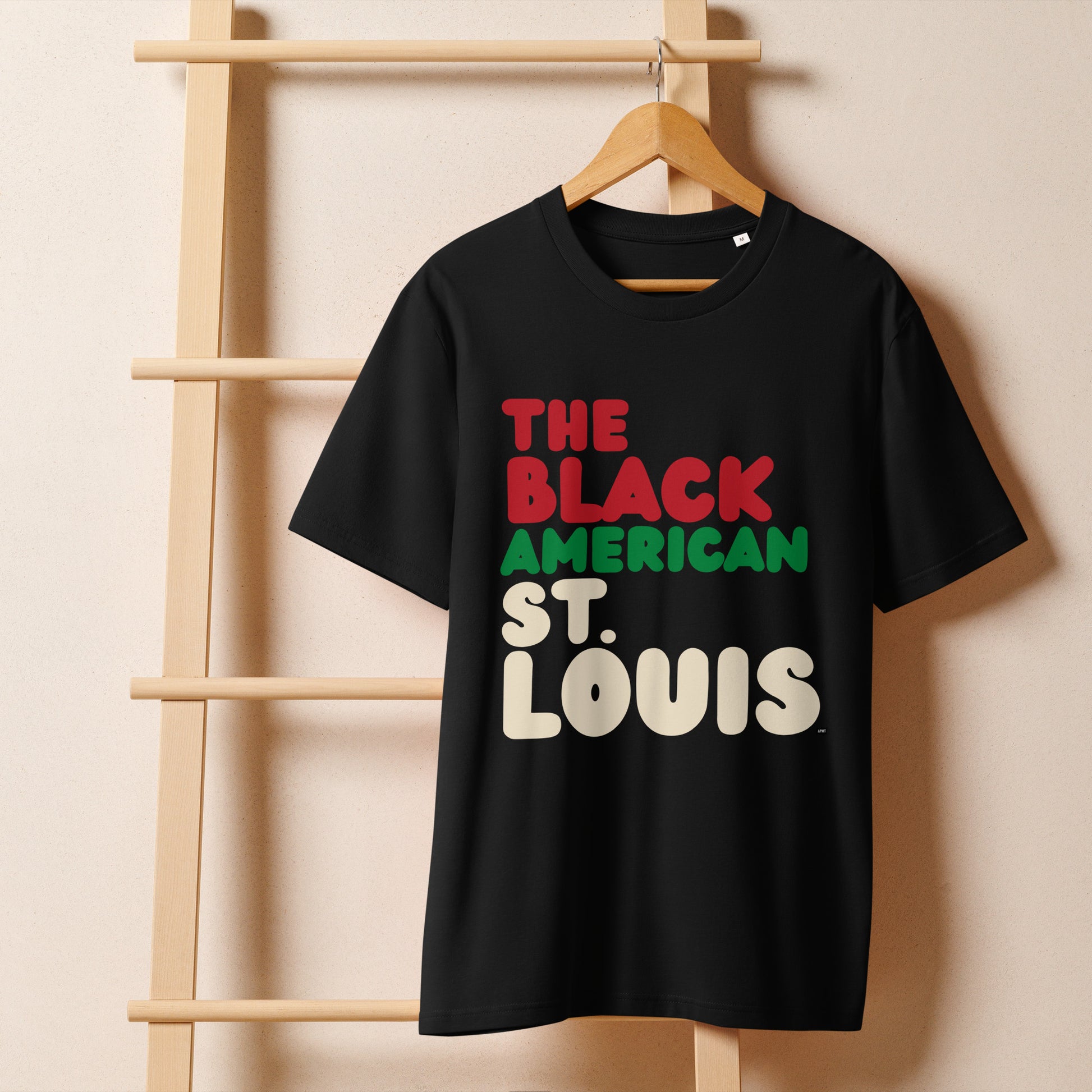 The APWT Gift Shop's the Black American St. Louis Premium Unisex T-Shirt from the Black Collection