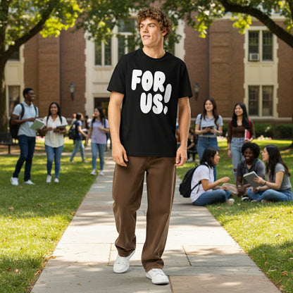 The For Us in Black and White Premium Unisex T-Shirt - The APWT Gift Shop