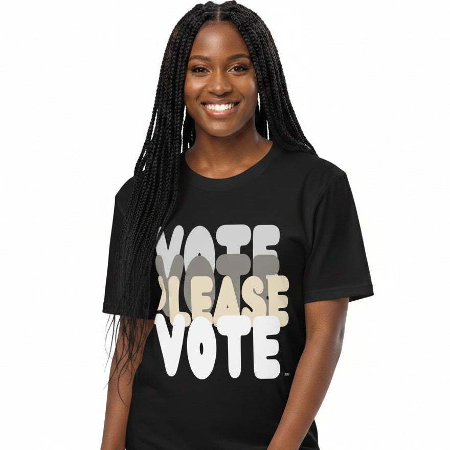 Please Vote in Black and White Premium Unisex T-Shirt - Available in 2 Colors
