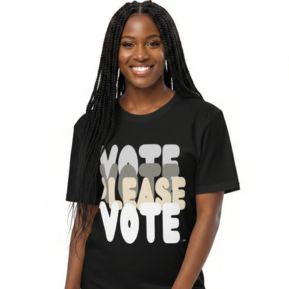 Please Vote in Black and White Premium Unisex T-Shirt - Available in 2 Colors