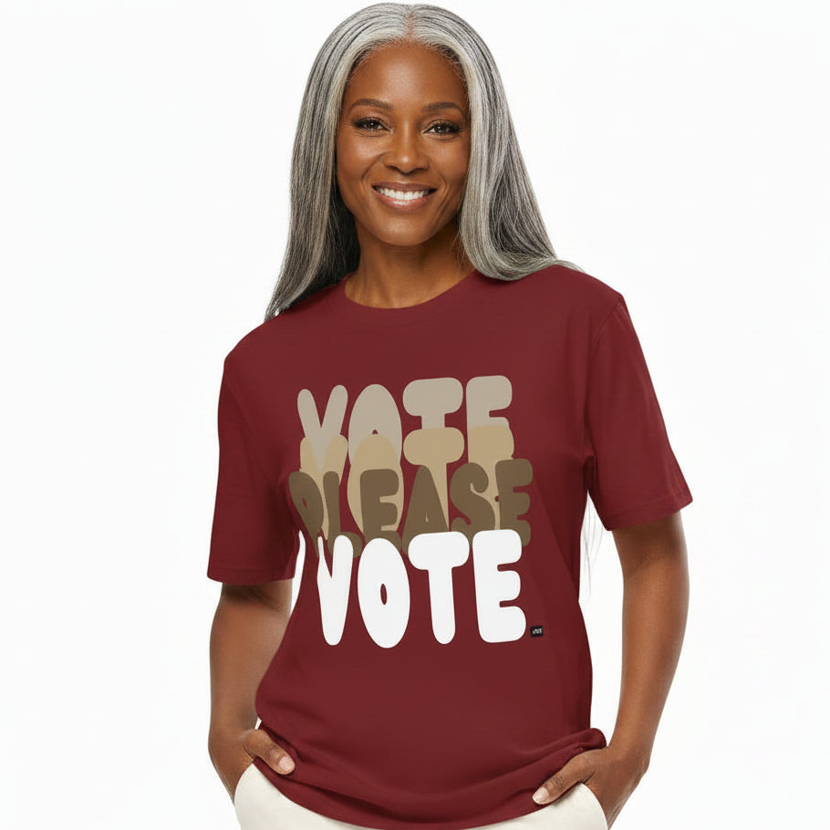 Please Vote in Brown Premium Unisex T-Shirt - Available in Assorted Colors