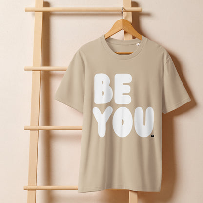 Be You in Beige and White Premium Unisex T-Shirt - The APWT Gift Shop