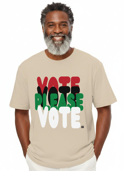 Please Vote in Black Premium Unisex T-Shirt - Available in 4 Colors
