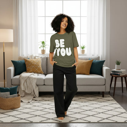 Be You in Green and White Premium Unisex T-Shirt - The APWT Gift Shop