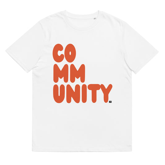 A Community in Tangerine Premium Unisex White T-Shirt - The APWT Gift Shop