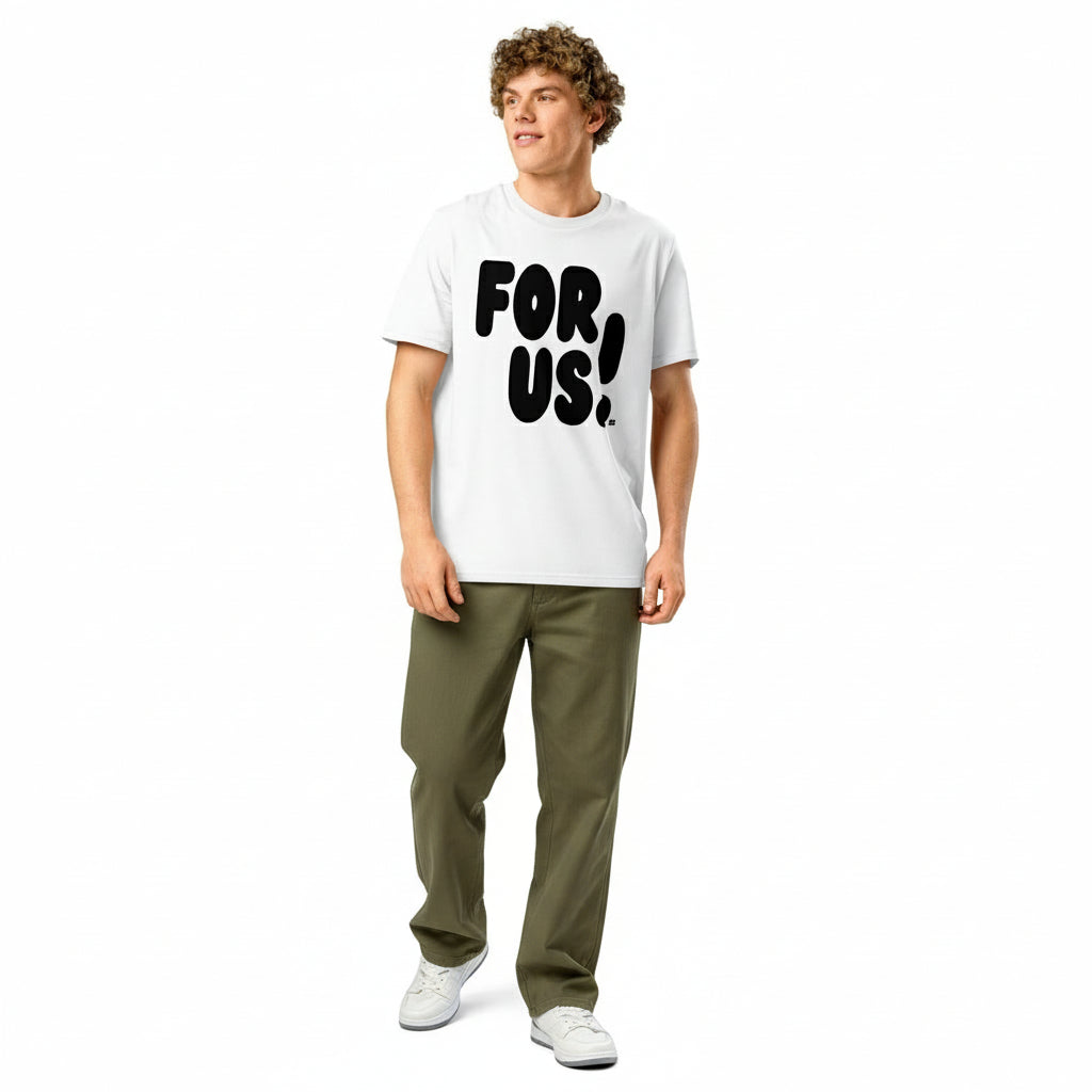 For Us in Black and White Premium Unisex White T-Shirt - The APWT Gift Shop