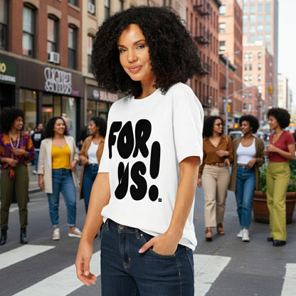 For Us in Black and White Premium Unisex White T-Shirt - The APWT Gift Shop