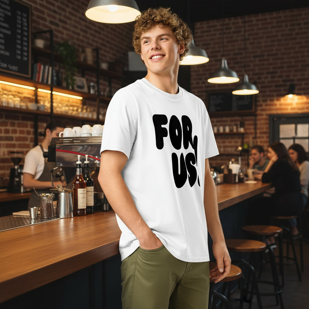 For Us in Black and White Premium Unisex White T-Shirt - The APWT Gift Shop