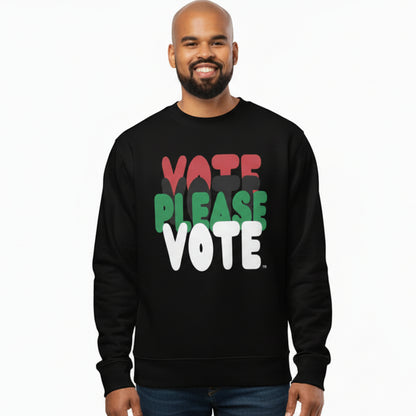 Please Vote in Black Premium Unisex Crew Neck Sweatshirt - The APWT Gift Shop