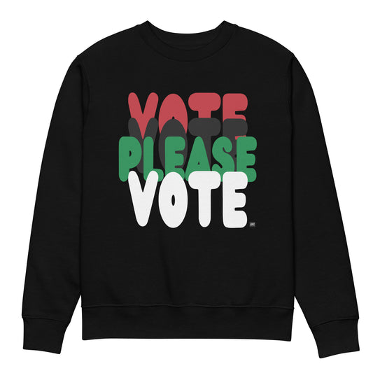 Please Vote in Black Premium Unisex Crew Neck Sweatshirt - The APWT Gift Shop