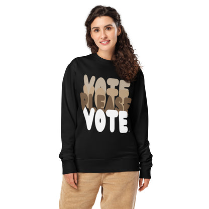 Please Vote in Brown Premium Unisex Crew Neck Sweatshirt - The APWT Gift Shop