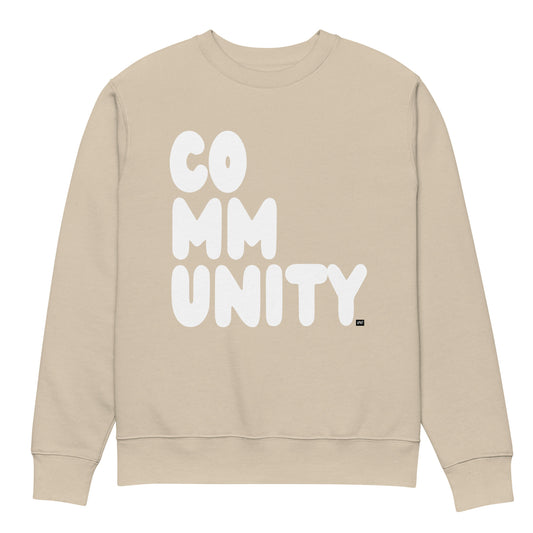 Community in Beige and White Premium Unisex Crew Neck Sweatshirt - The APWT Gift Shop