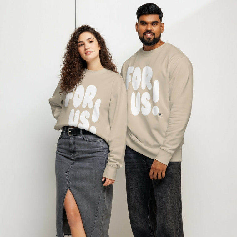 For Us in Beige Premium Unisex Crew Neck Sweatshirt - The APWT Gift Shop