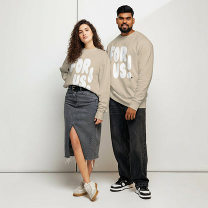 For Us in Beige Premium Unisex Crew Neck Sweatshirt - The APWT Gift Shop