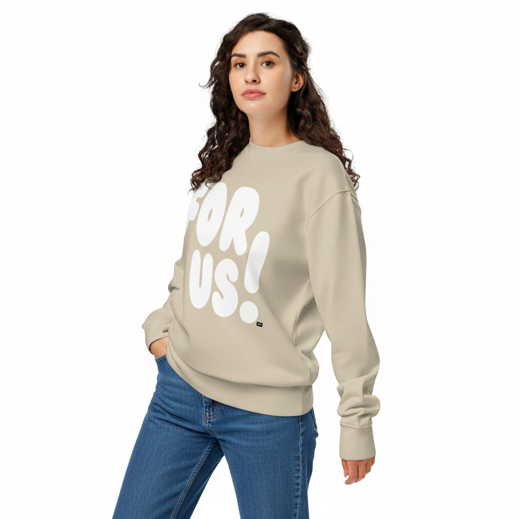 For Us in Beige Premium Unisex Crew Neck Sweatshirt - The APWT Gift Shop