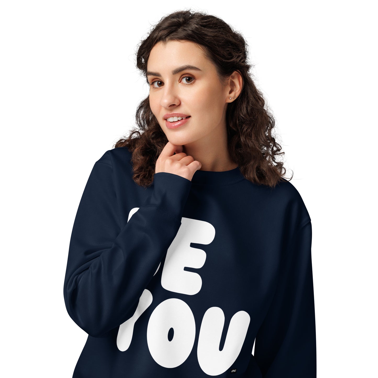 Be You in Blue and White Premium Unisex Crew Neck Sweatshirt
