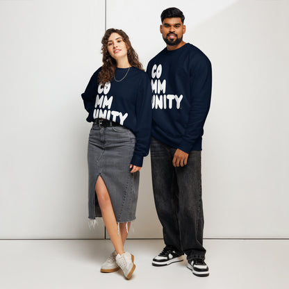 Community in Blue and White Premium Unisex Crew Neck Sweatshirt