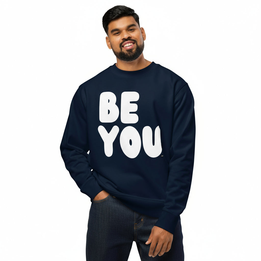 Be You in Blue and White Premium Unisex Crew Neck Sweatshirt - The APWT Gift Shop