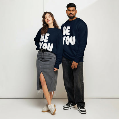 Be You in Blue and White Premium Unisex Crew Neck Sweatshirt - The APWT Gift Shop