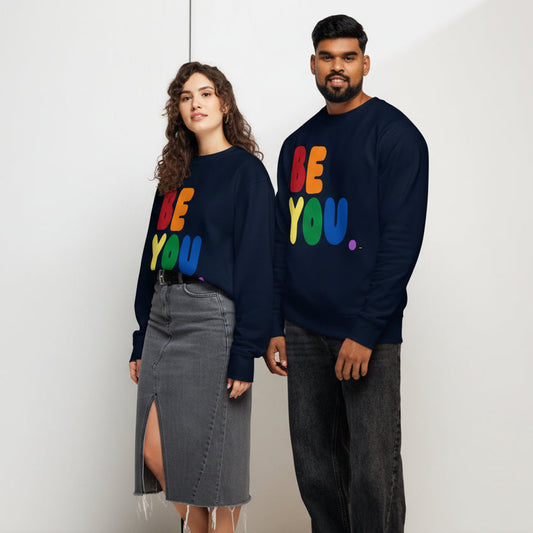 Rainbow Be You Premium Unisex Crew Neck Sweatshirt - The APWT Gift Shop