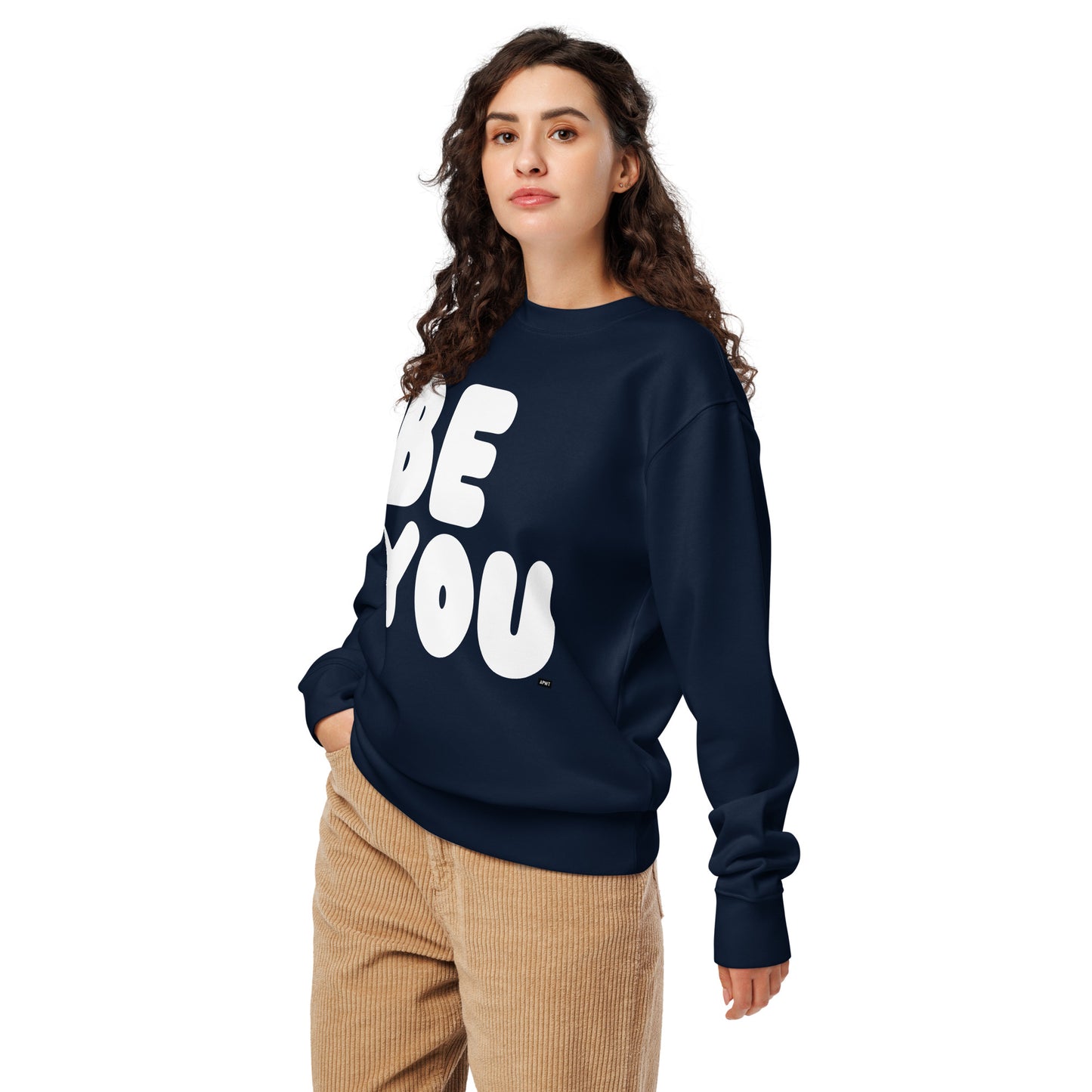 Be You in Blue and White Premium Unisex Crew Neck Sweatshirt - The APWT Gift Shop