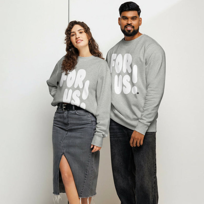 For Us in Grey and White Premium Unisex Crew Neck Sweatshirt - The APWT Gift Shop