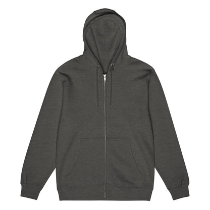 The APWT Gift Shop's Best Man's Hoodie Premium Unisex Zip-Up Hoodie from the APWT Wedding Shop and the Premium Basics Collection  - Front in Dark Grey