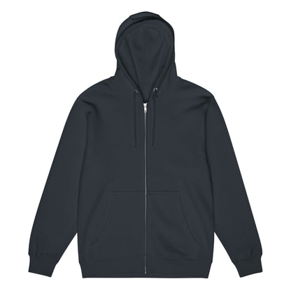 The APWT Gift Shop's Best Man's Hoodie Premium Unisex Zip-Up Hoodie from the APWT Wedding Shop and the Premium Basics Collection  - Front in Navy Blue