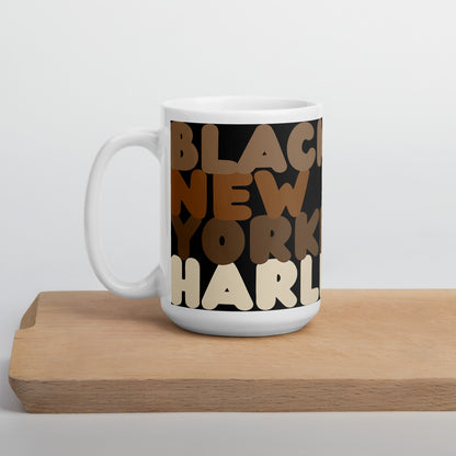 Black New Yorker Harlem Mug - 15 Oz Ceramic Mug