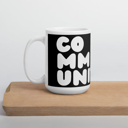 Community in Black and White Mug - 15 Oz Ceramic Mug