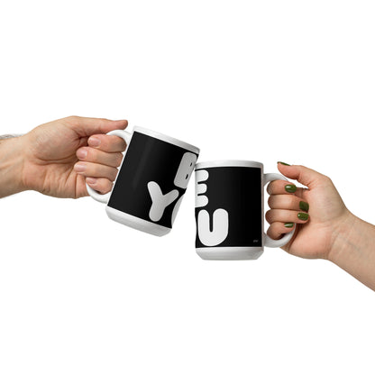 Be You in Black and White Mug - 15 Oz Ceramic Mug