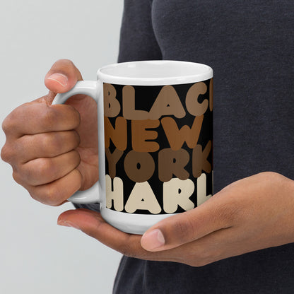 Black New Yorker Harlem Mug - 15 Oz Ceramic Mug