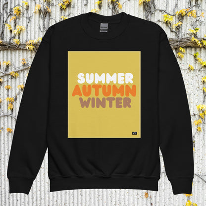 Autumn Kids in Yellow Unisex Crew Neck Sweatshirt - Available in Assorted Colors