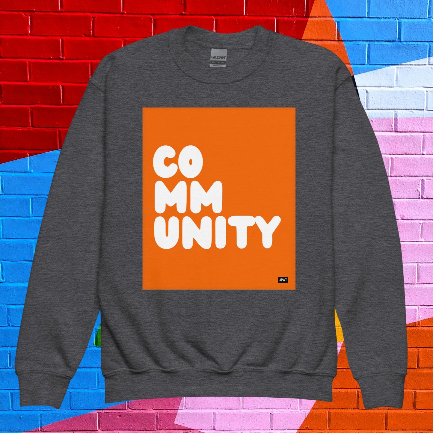 Community Kids in Pumpkin Unisex Crew Neck Sweatshirt - Available in Assorted Colors