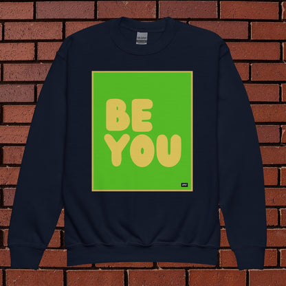 Be You Kids in Green and Yellow Unisex Crew Neck Sweatshirt - Available in Assorted Colors
