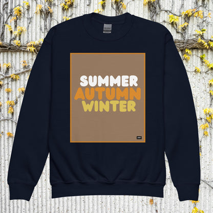 Autumn Kids in Brown Unisex Crew Neck Sweatshirt - Available in Assorted Colors