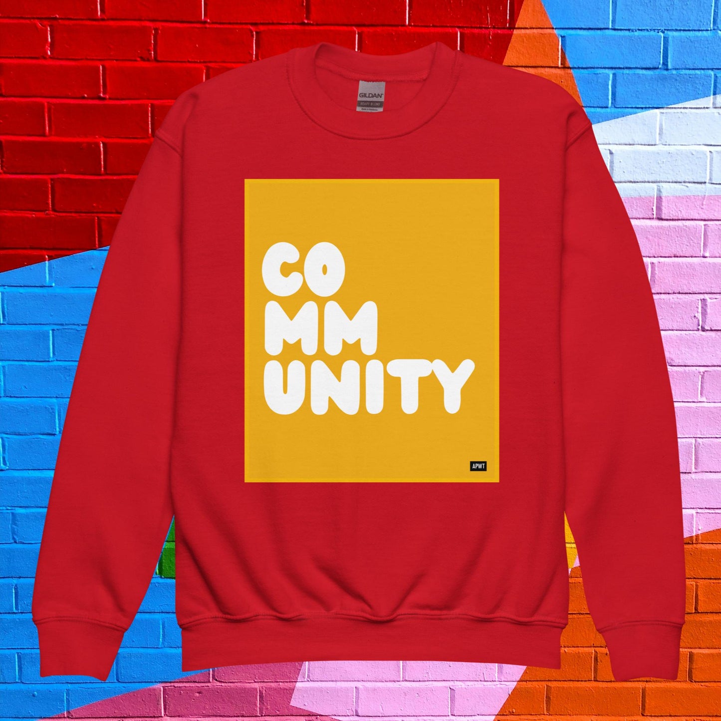 Community Kids in Autumn Leaves Unisex Crew Neck Sweatshirt - Available in Assorted Colors