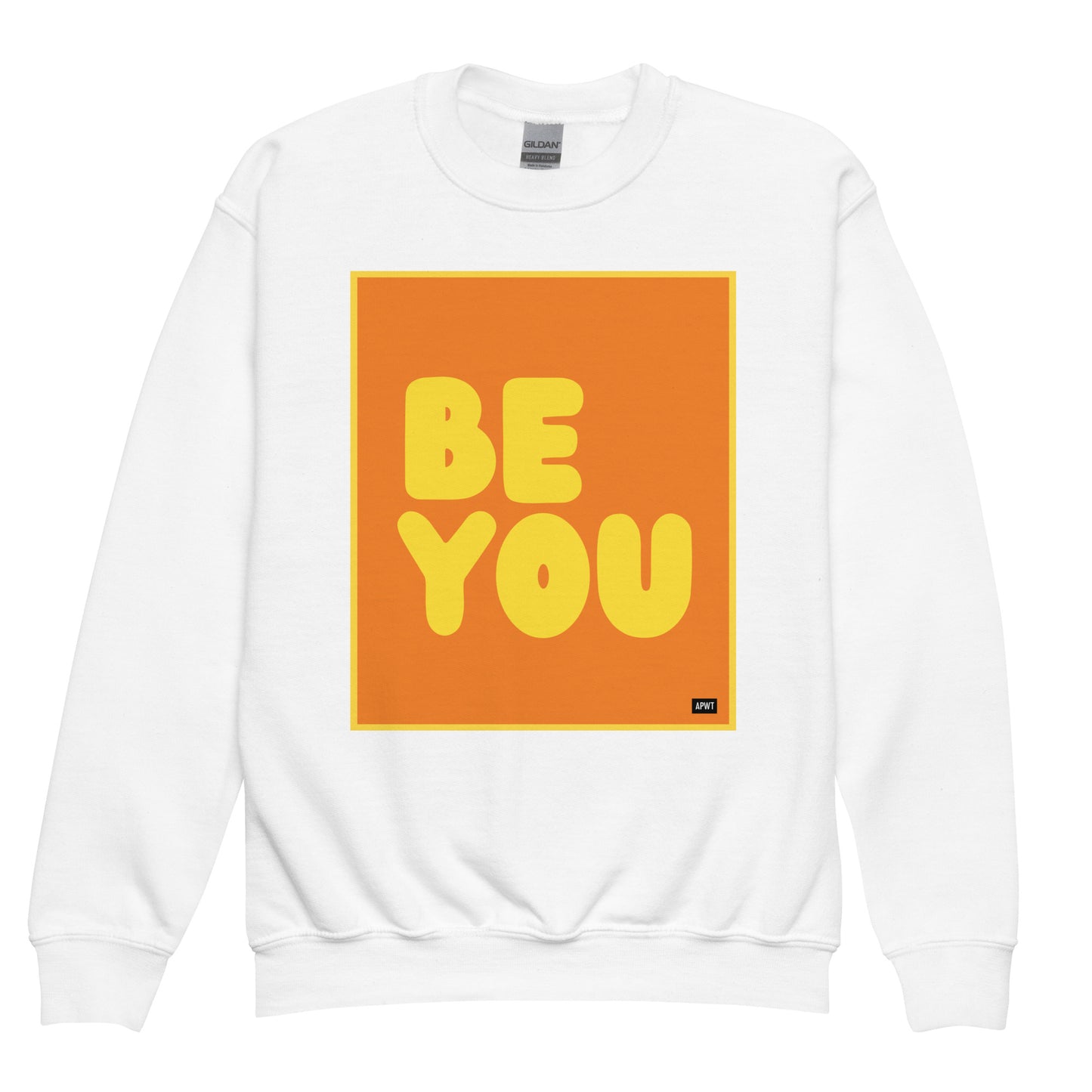Be You Kids in Orange and Yellow Unisex Crew Neck Sweatshirt - The APWT Gift Shop